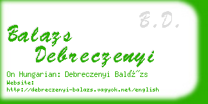 balazs debreczenyi business card